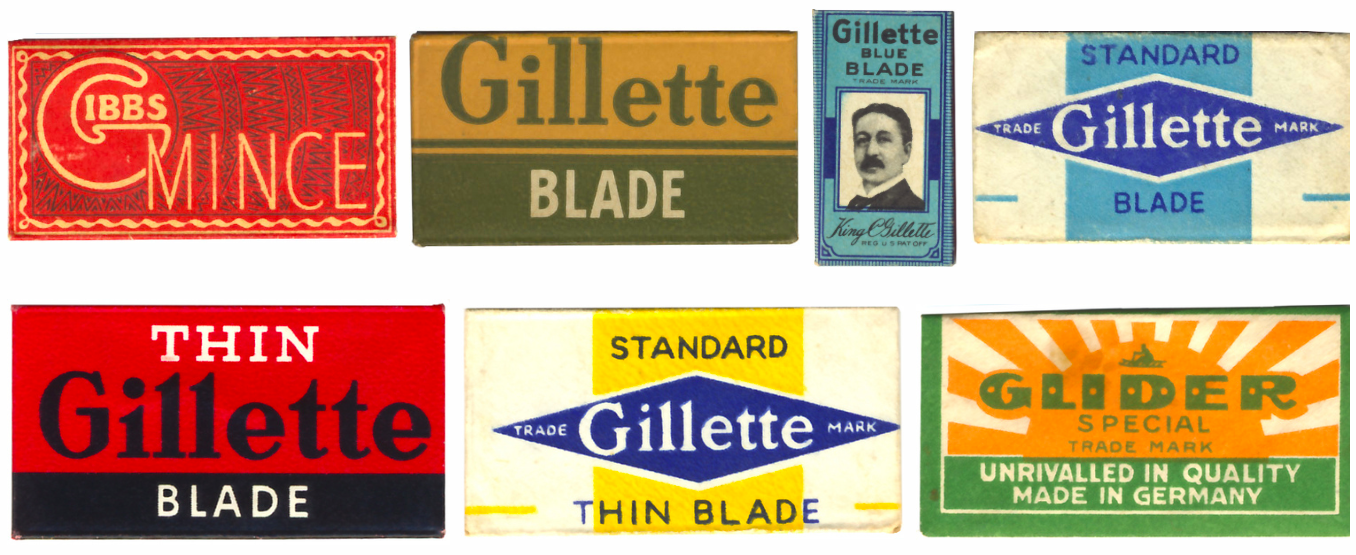  Existe en flickr una  maravillosa colección de paquetes de cuchillas  que merece la pena ver 